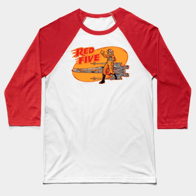 Red Five Baseball T-Shirt by The Jersey Rejects